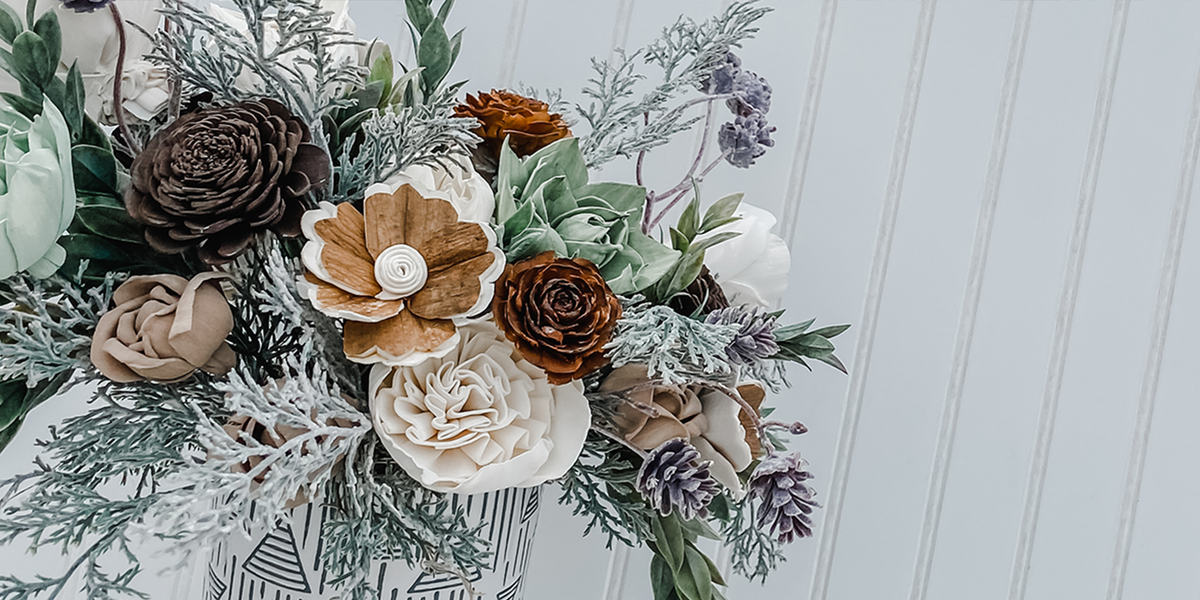 Holiday Tree - Green and Pine Sola Flower Arrangement