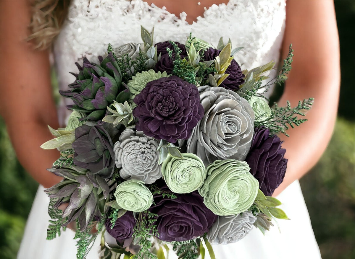 wooden succulent bouquet Rich Garden Succulent Bouquet