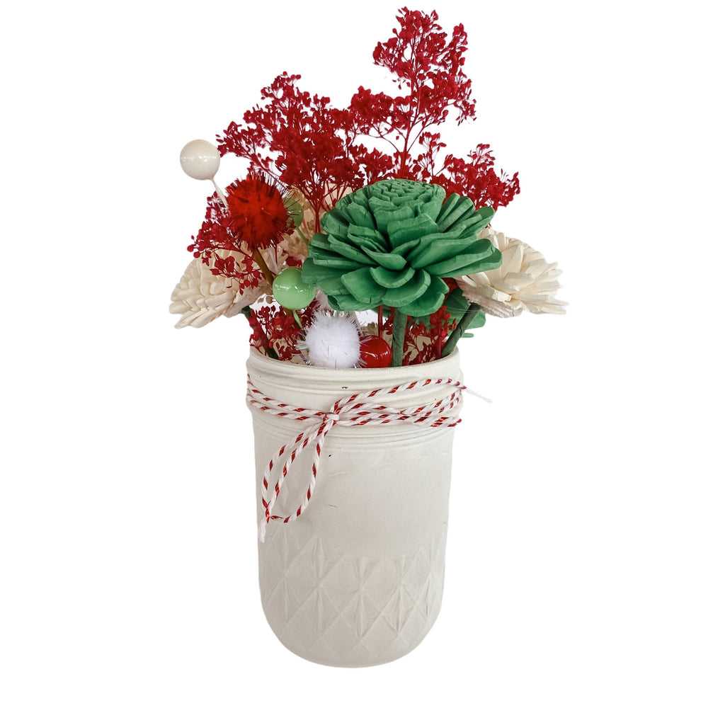peppermint christmas flower arrangement