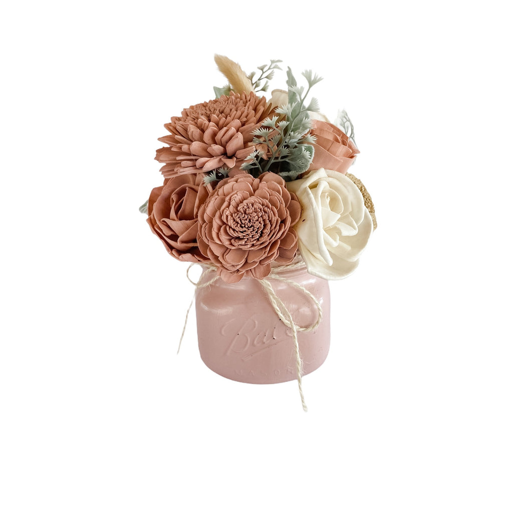 baby girl congratulations gift sola wood flower arrangement pink