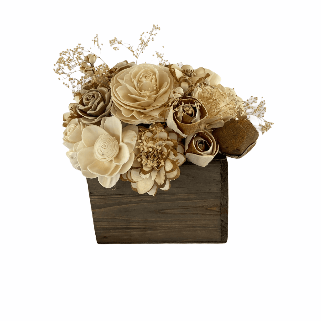 rustic sola wood flower centerpiece box