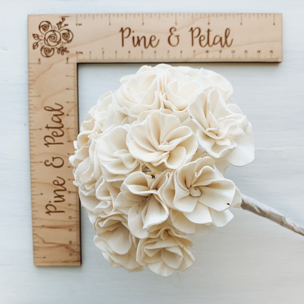 whole undyed pre-dyed sola flower hydrangea shrubs made from natural delicate wood