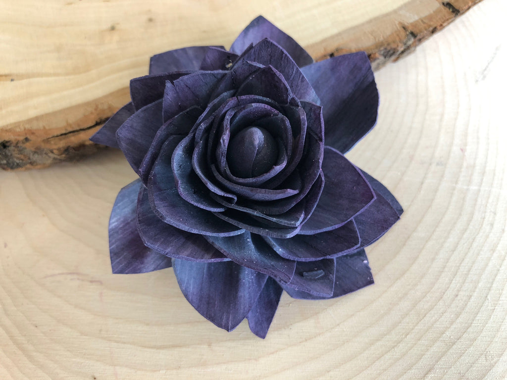 12 Purple and Blue Delicate Wood Succulents - 2" - PineandPetalWeddings