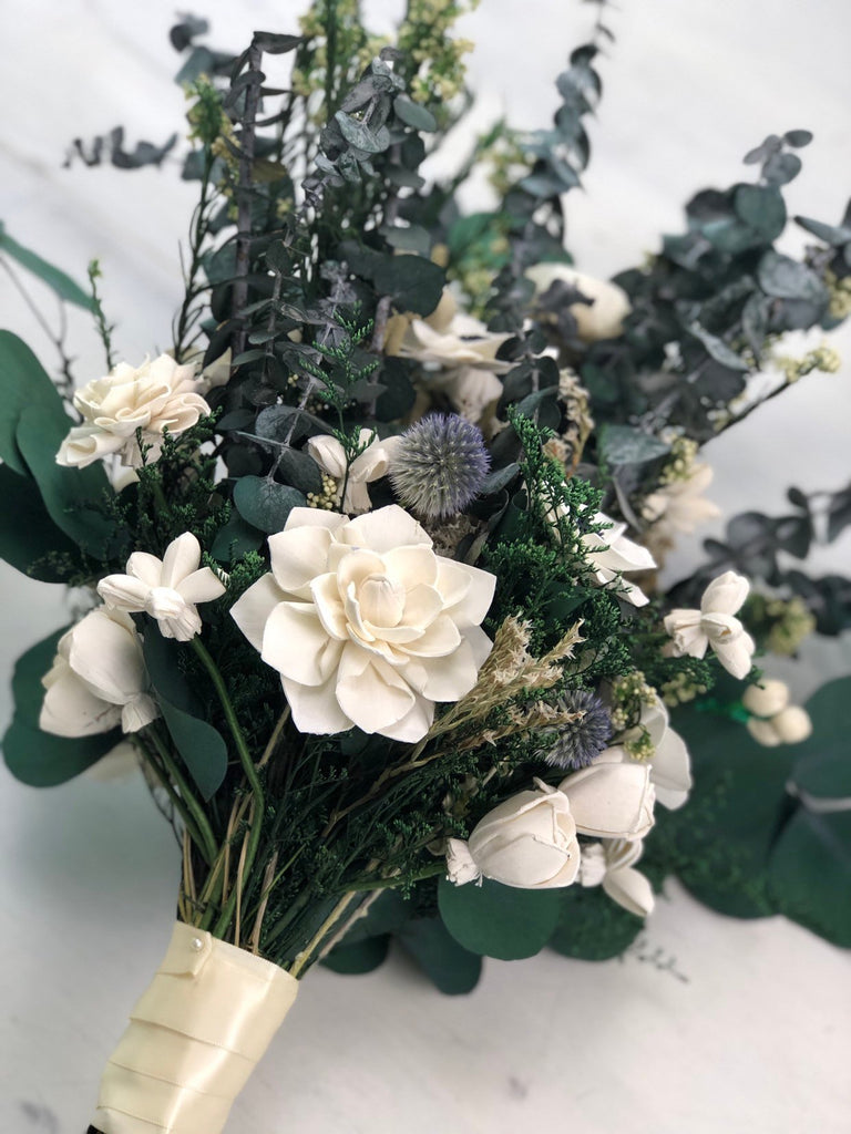 Adore You Anemone and Eucalyptus Bouquet - PineandPetalWeddings