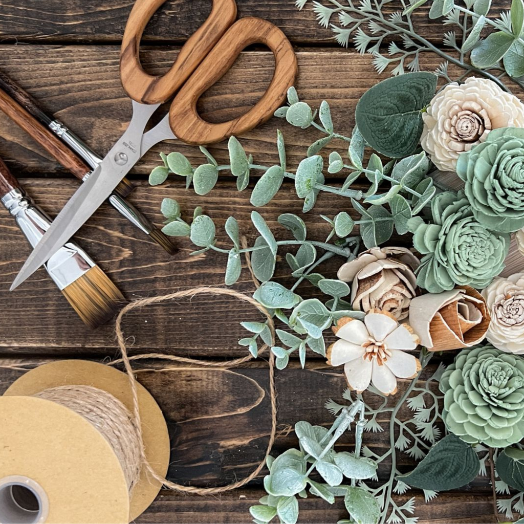 sola wood flower sample sets and loose flowers for DIY crafting and sola wood flower bouquets