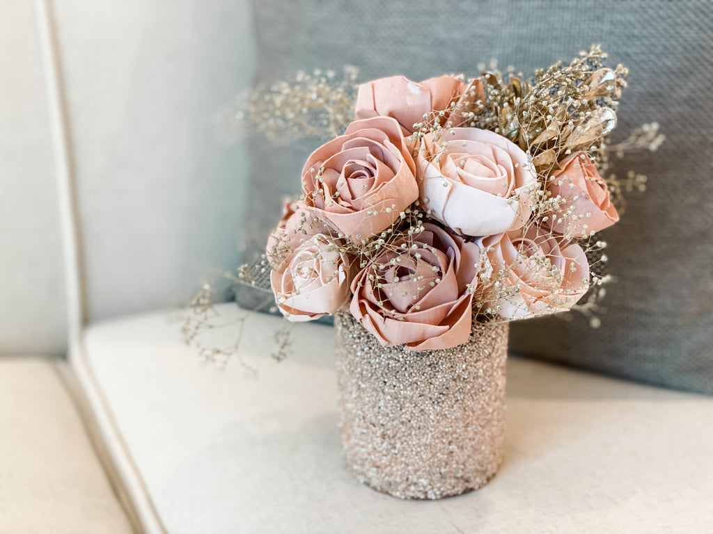 sola wood flowers in blush, pink cameo and champagne