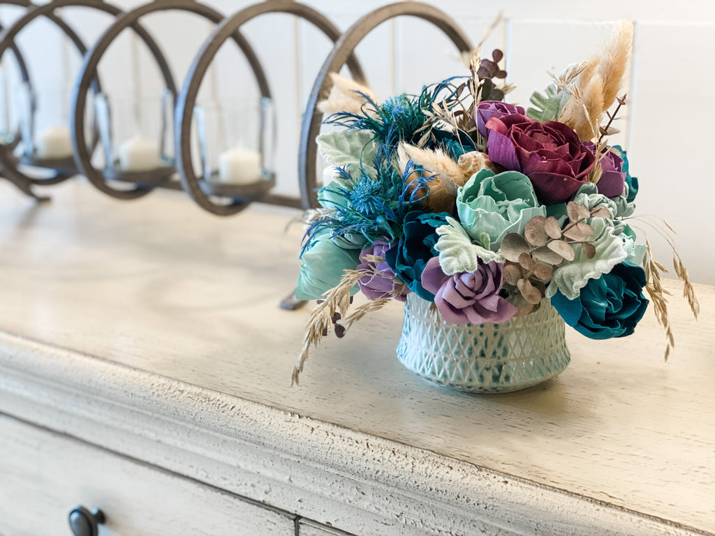 seaside bouquet arrangement decor for her made with delicate sola wood flowers by pine and petal market