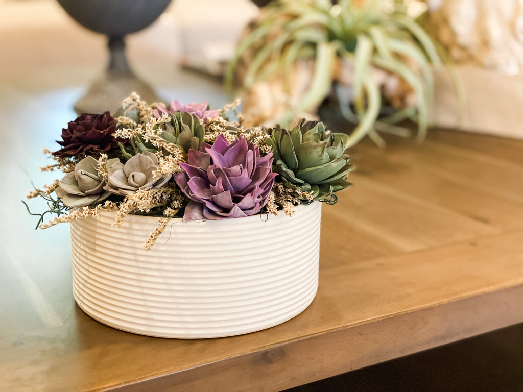 send sola wood flower arrangement with succulents for birthday gift