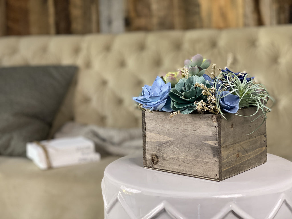 sola wood succulent centerpiece box ideas for weddings and events