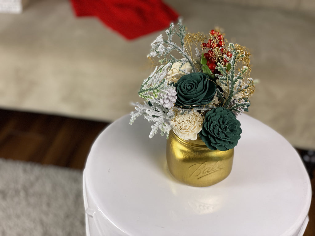 2020 holiday mason jar ideas with sola wood flowers for modern farmhouse decor