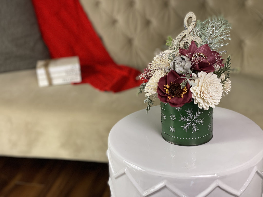 sola wood flower christmas carol arrangement by pine and petal market