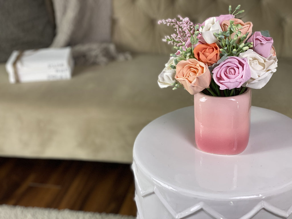 pink table centerpiece wedding ideas of sola wood flowers