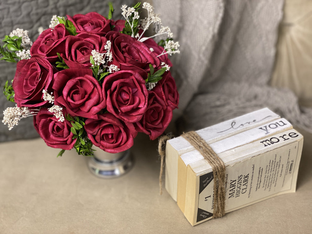 best anniversary flower arrangements made of wood roses