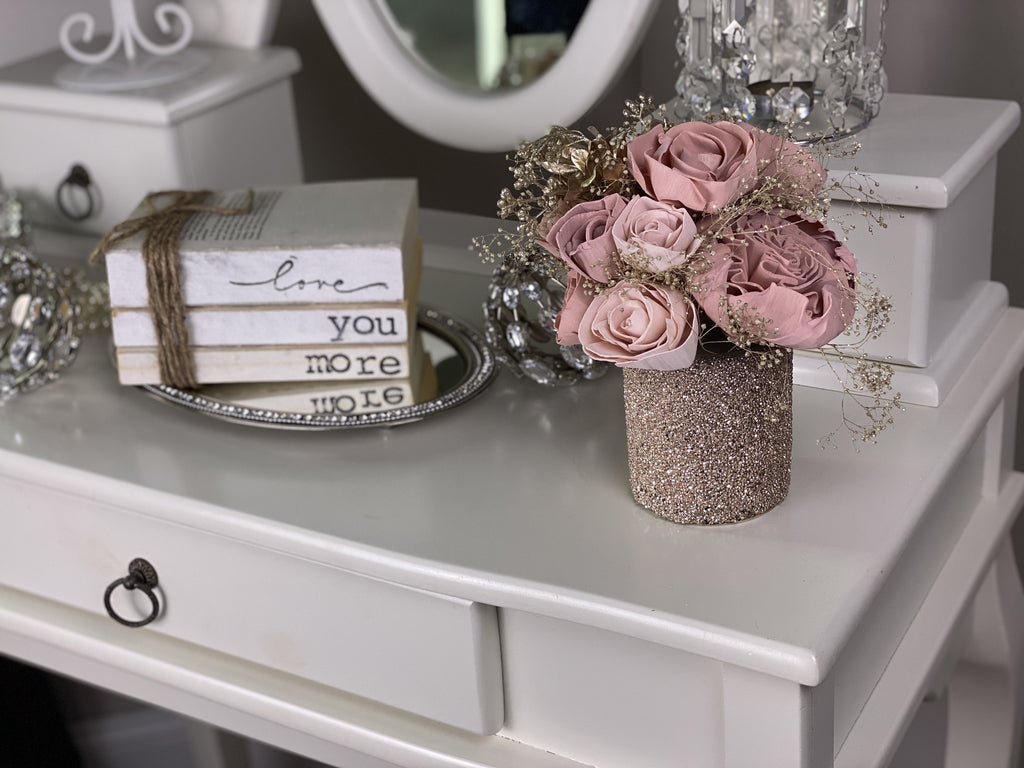 gift for her of roses and champagne colored accents