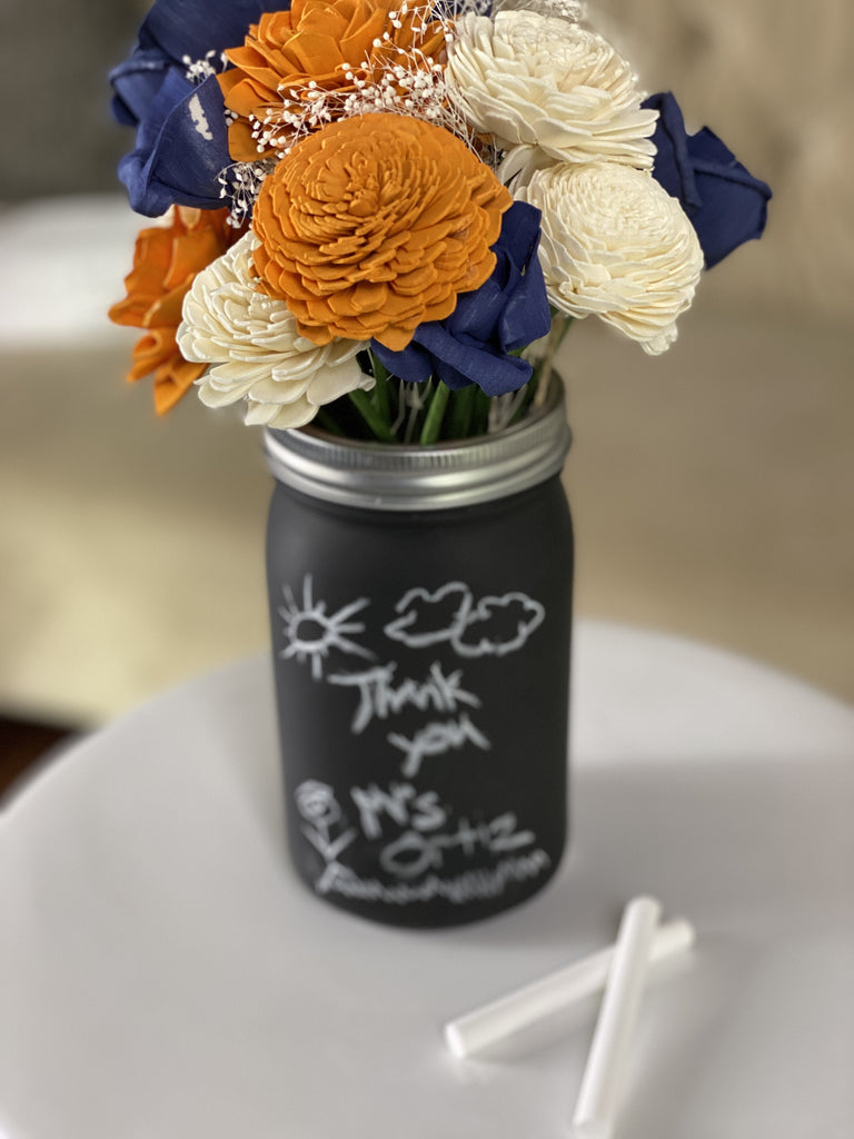 sola wood flower arrangement teacher appreciation gift for teacher in school colors