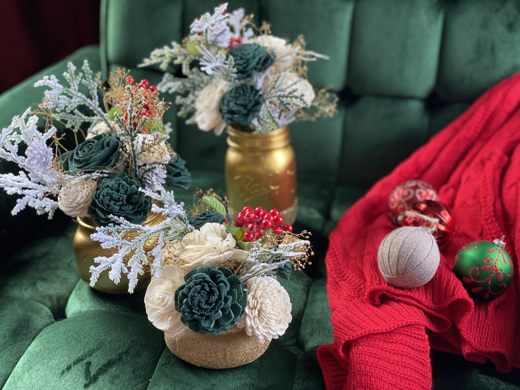 unique 2020 holiday christmas decor ideas made with sola wood flowers 