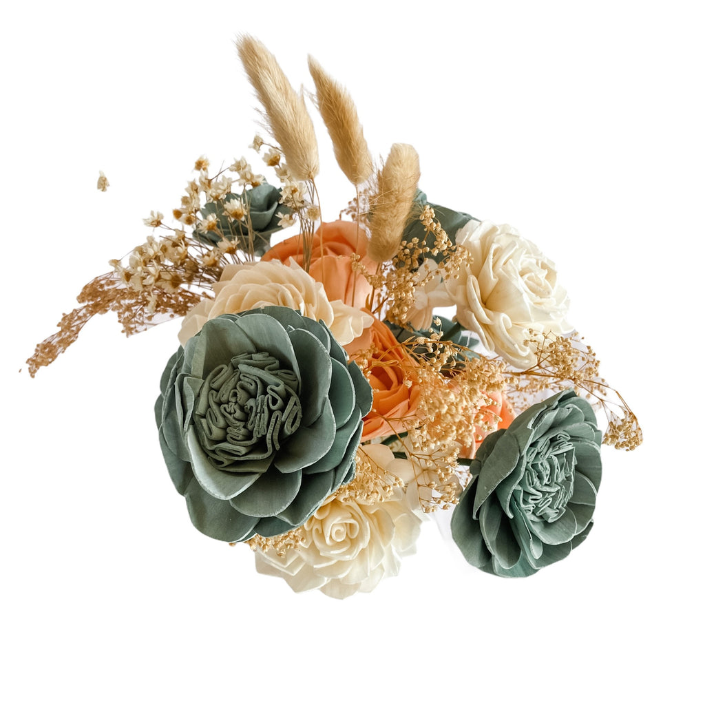 coral and seafoam sola wood flower arrangement ideas and gifts