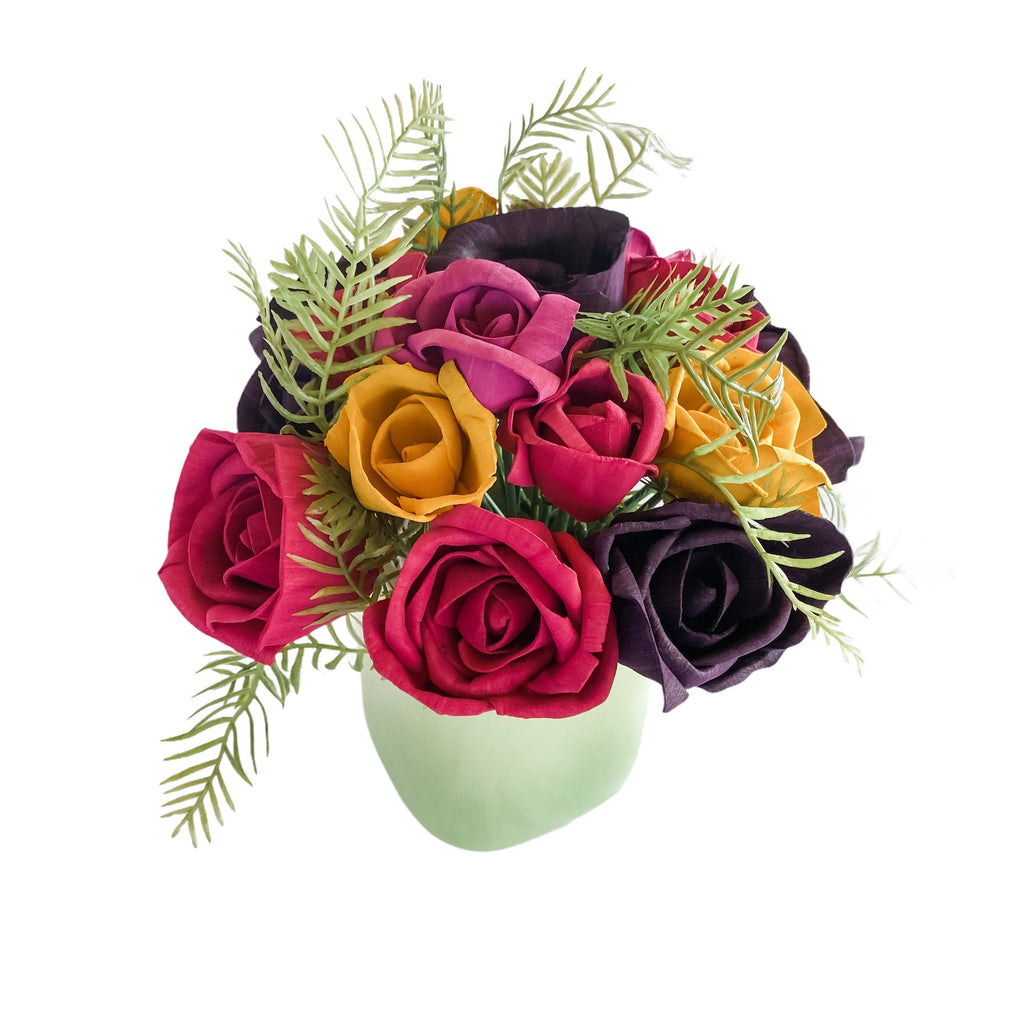sola wood flower tropical rose vase arrangement birthday gift