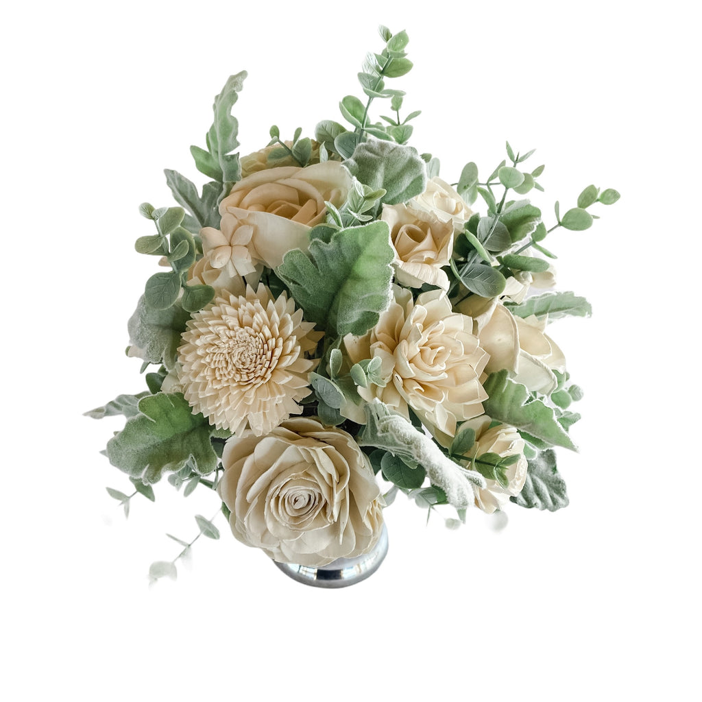 lasting sola wood flower arrangement to send as sympathy gift
