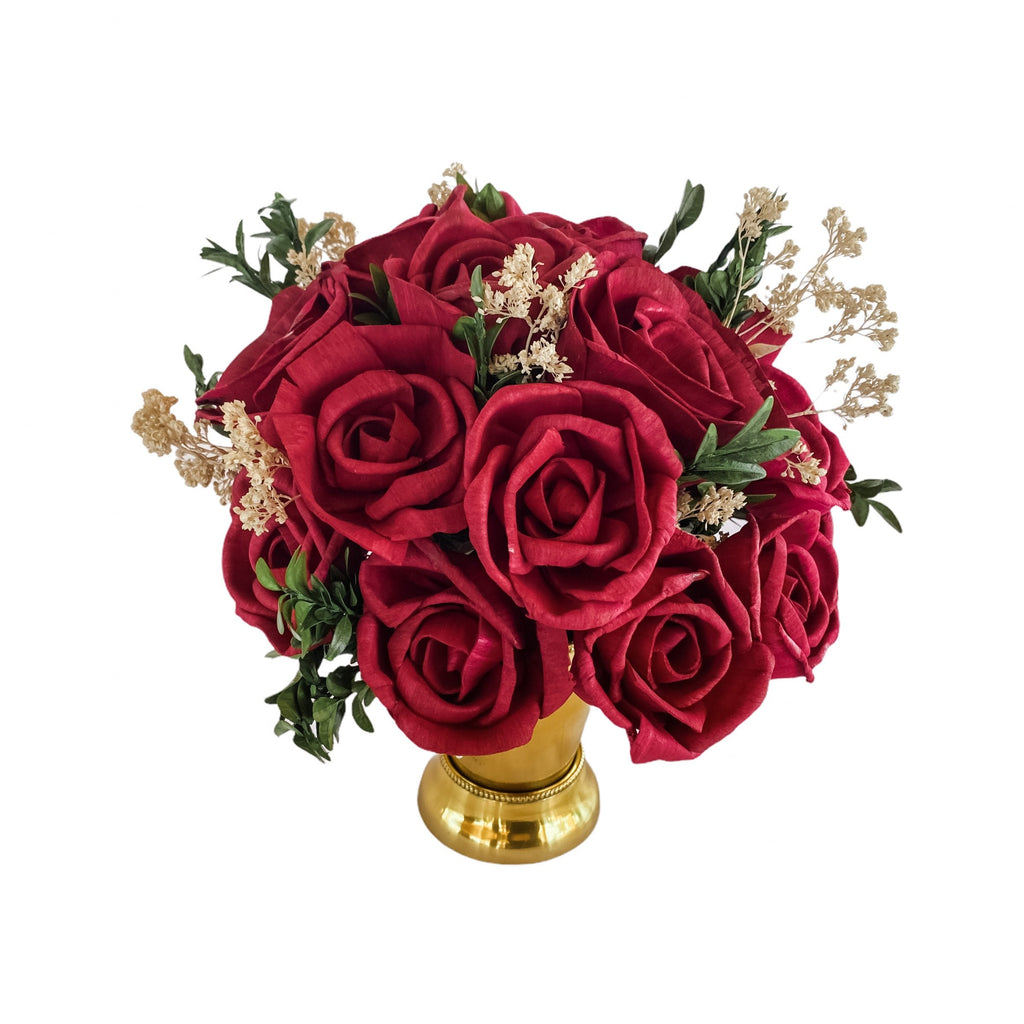 red roses sola wood flower centerpiece ideas for weddings and for gifts