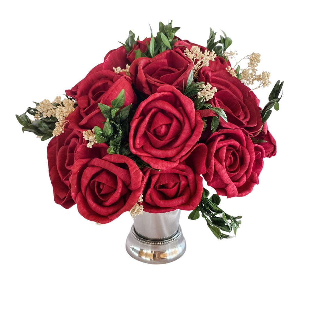 red rose sola wood flower arrangements for centerpieces and decor