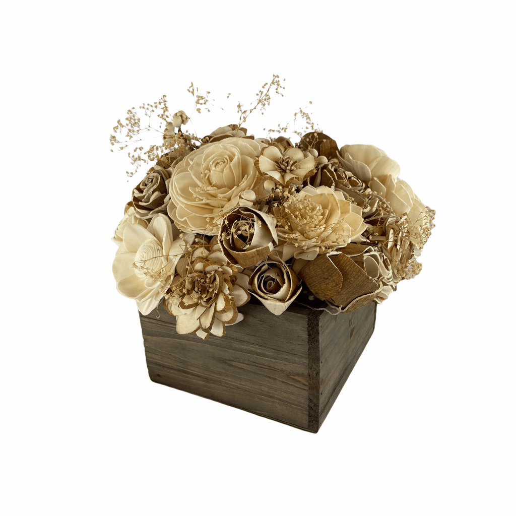 pine and petal market sola wood flower box arrangement with pine