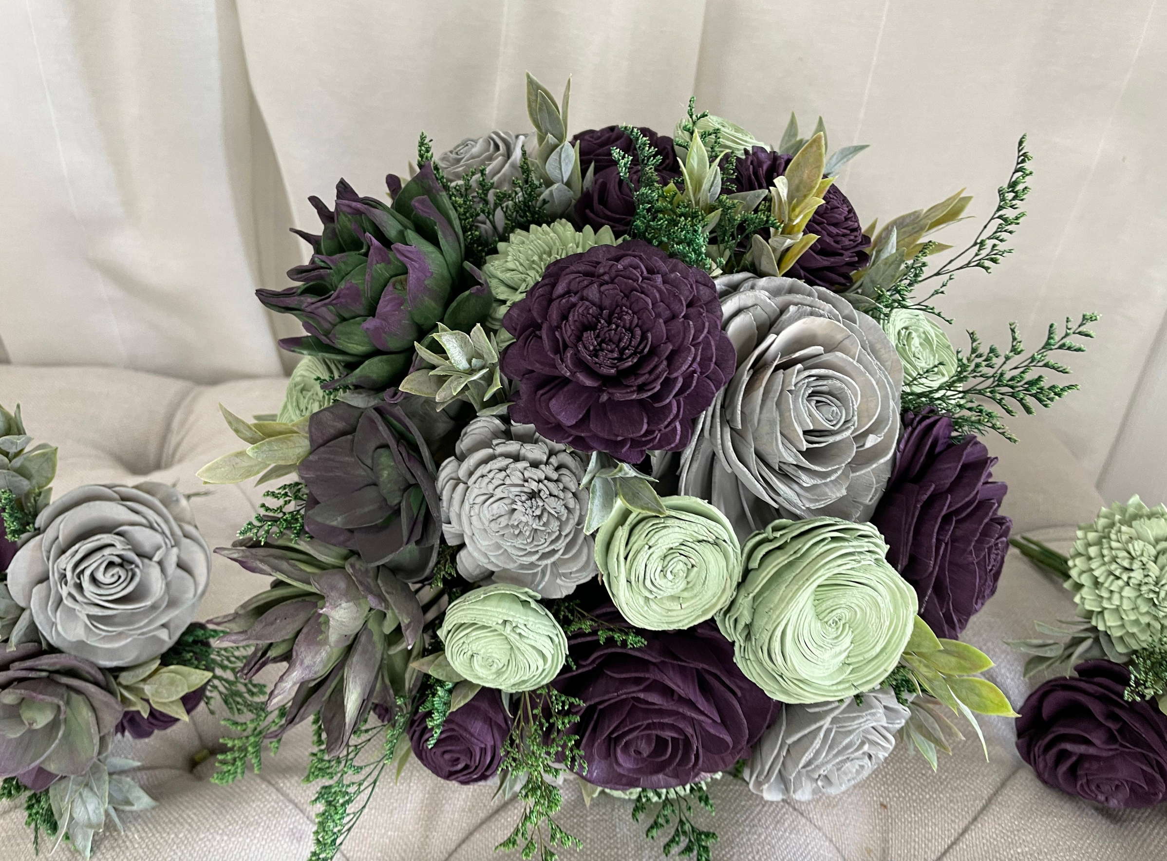wooden succulent bouquet Rich Garden Succulent Bouquet