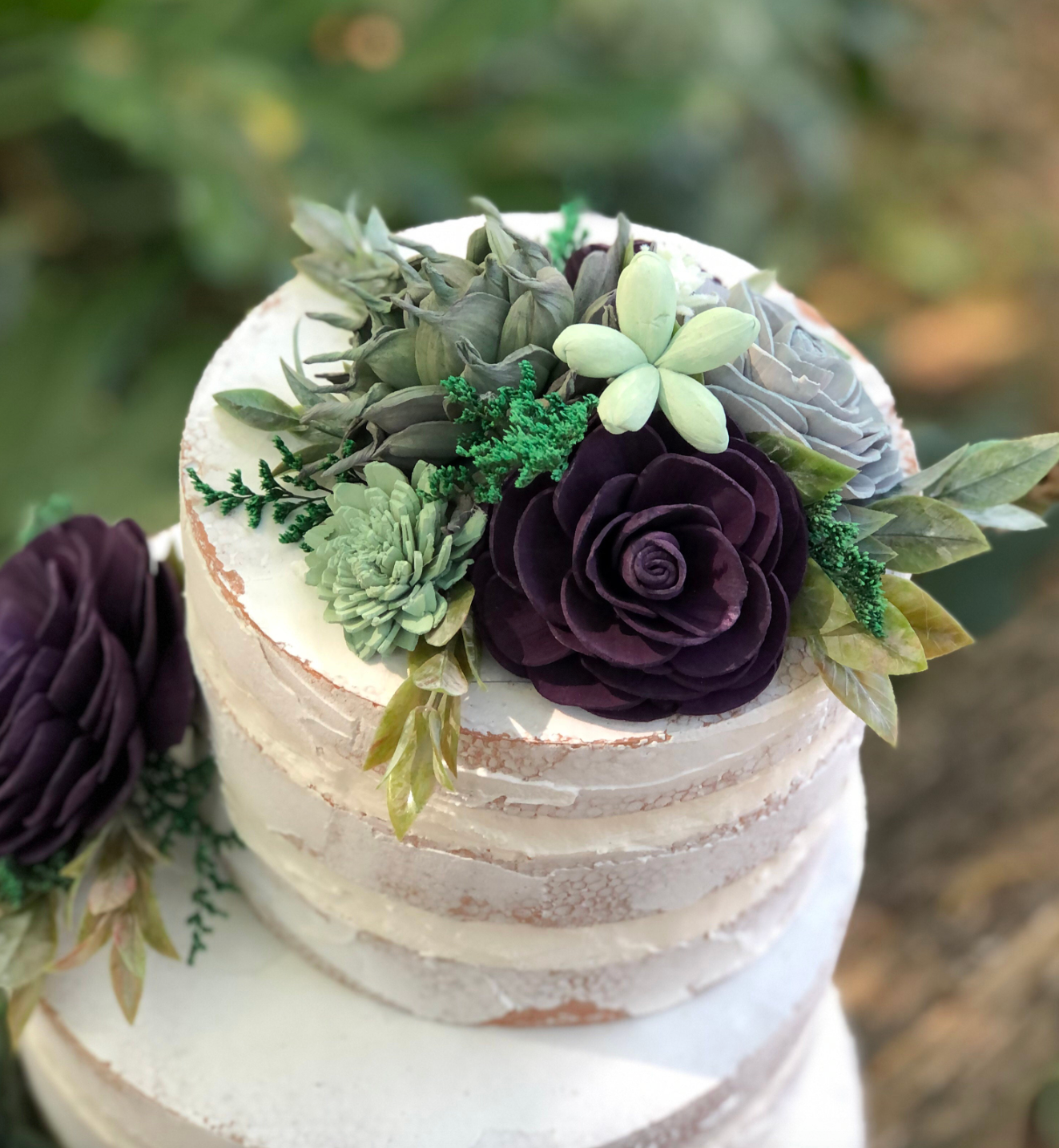 wedding cakes decorated with succulents Rich Garden Succulent