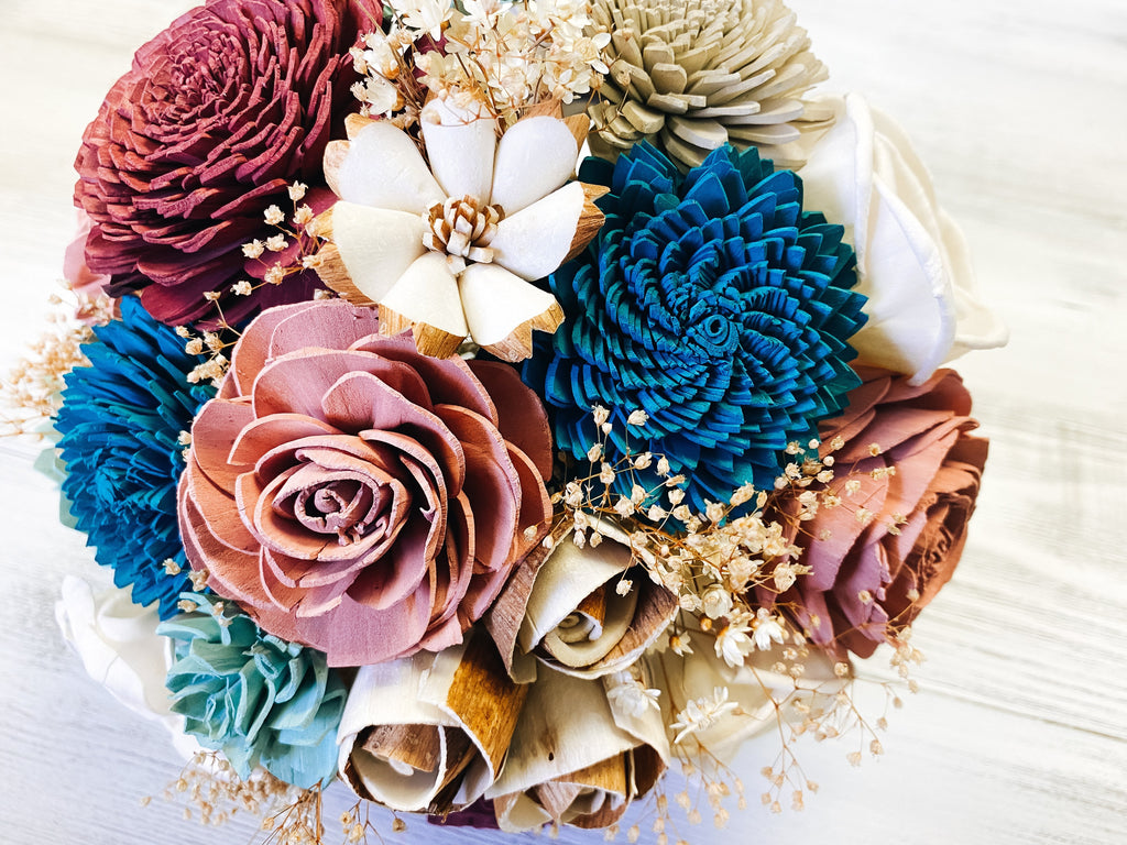 make your own sola wood flower bouquet for wedding or DIY project with our bouquet kits!