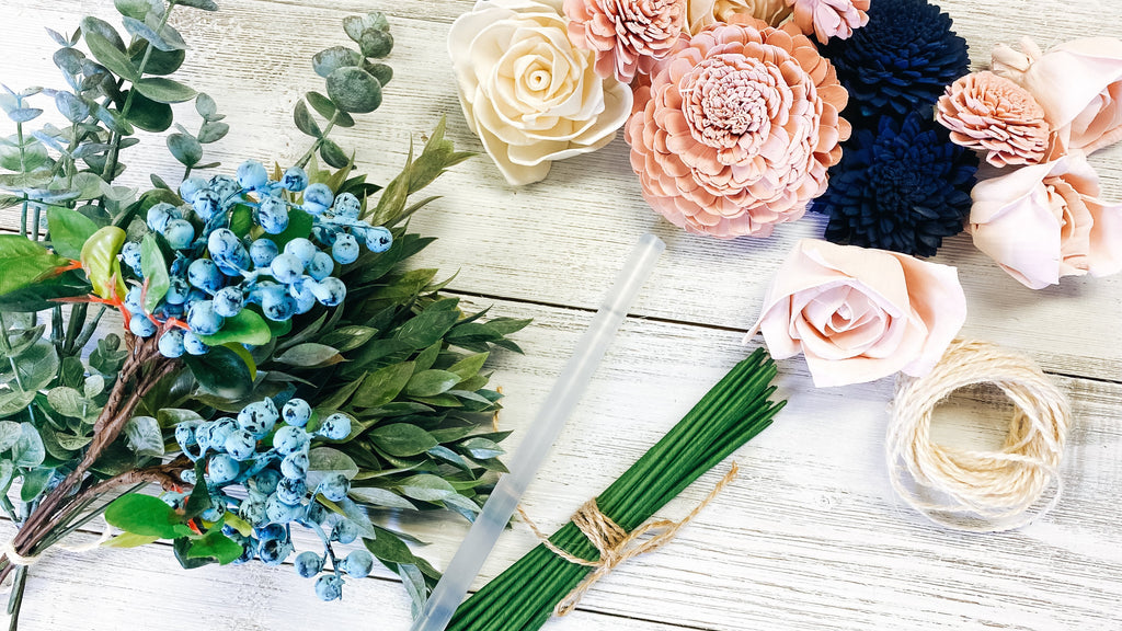 DIY bouquet kit for wedding bouquets and flowers made from sola wood