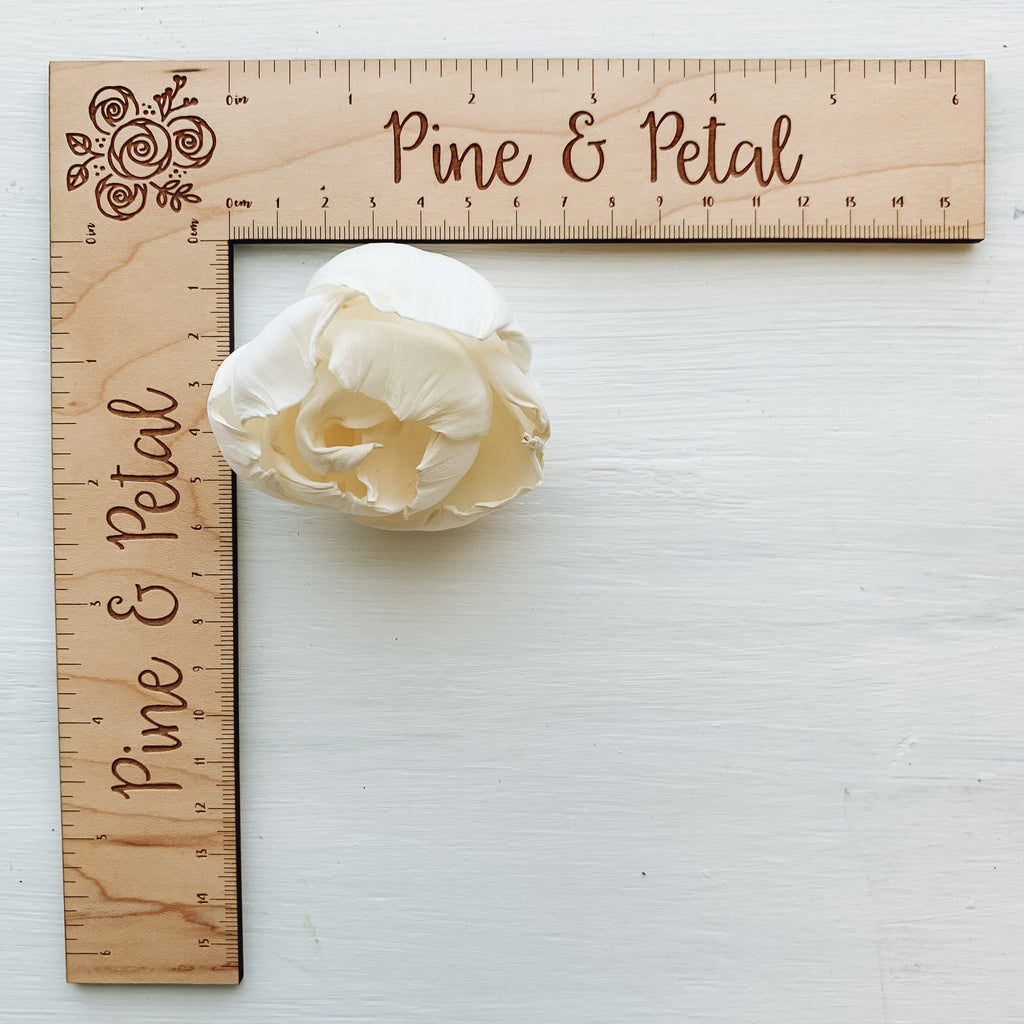 cassidy 2" peony sola wood flower from pine and petal market
