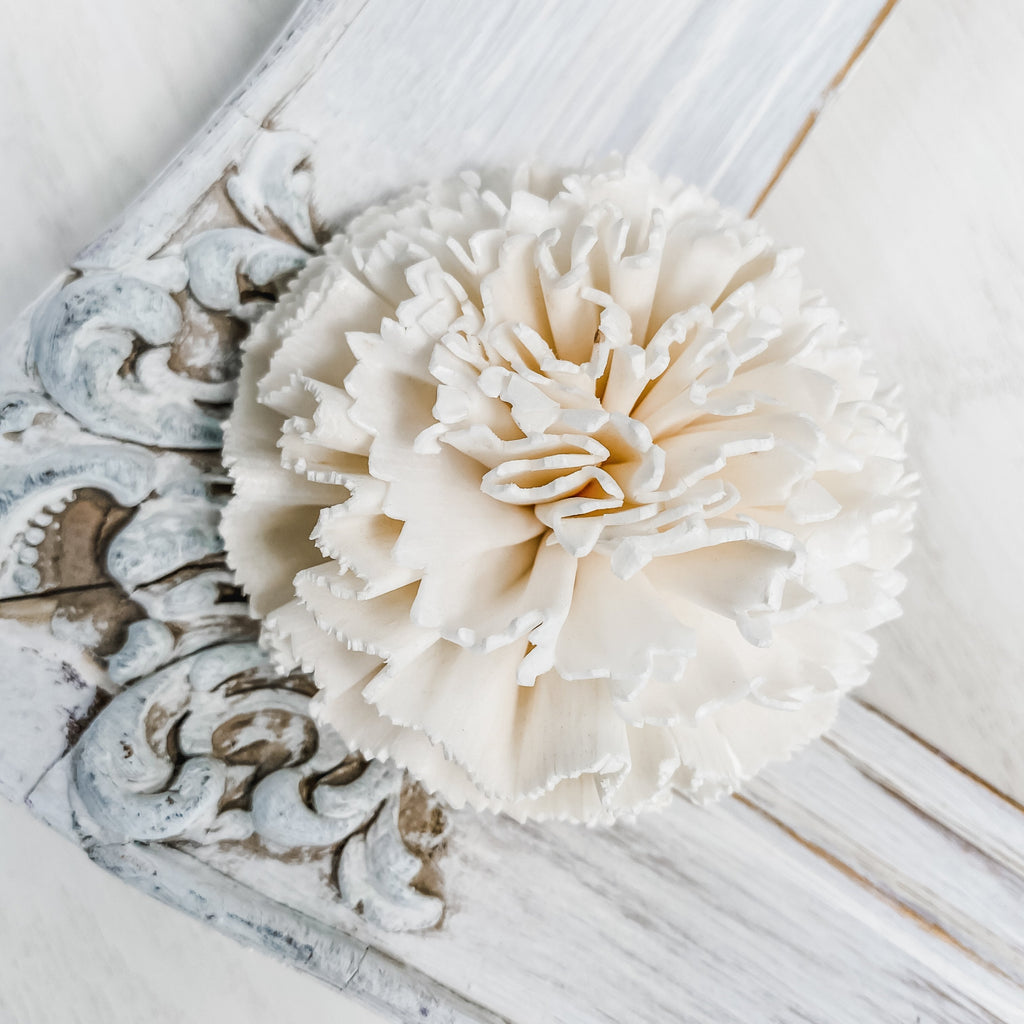 carnation wood flower 3" by pine and petal 