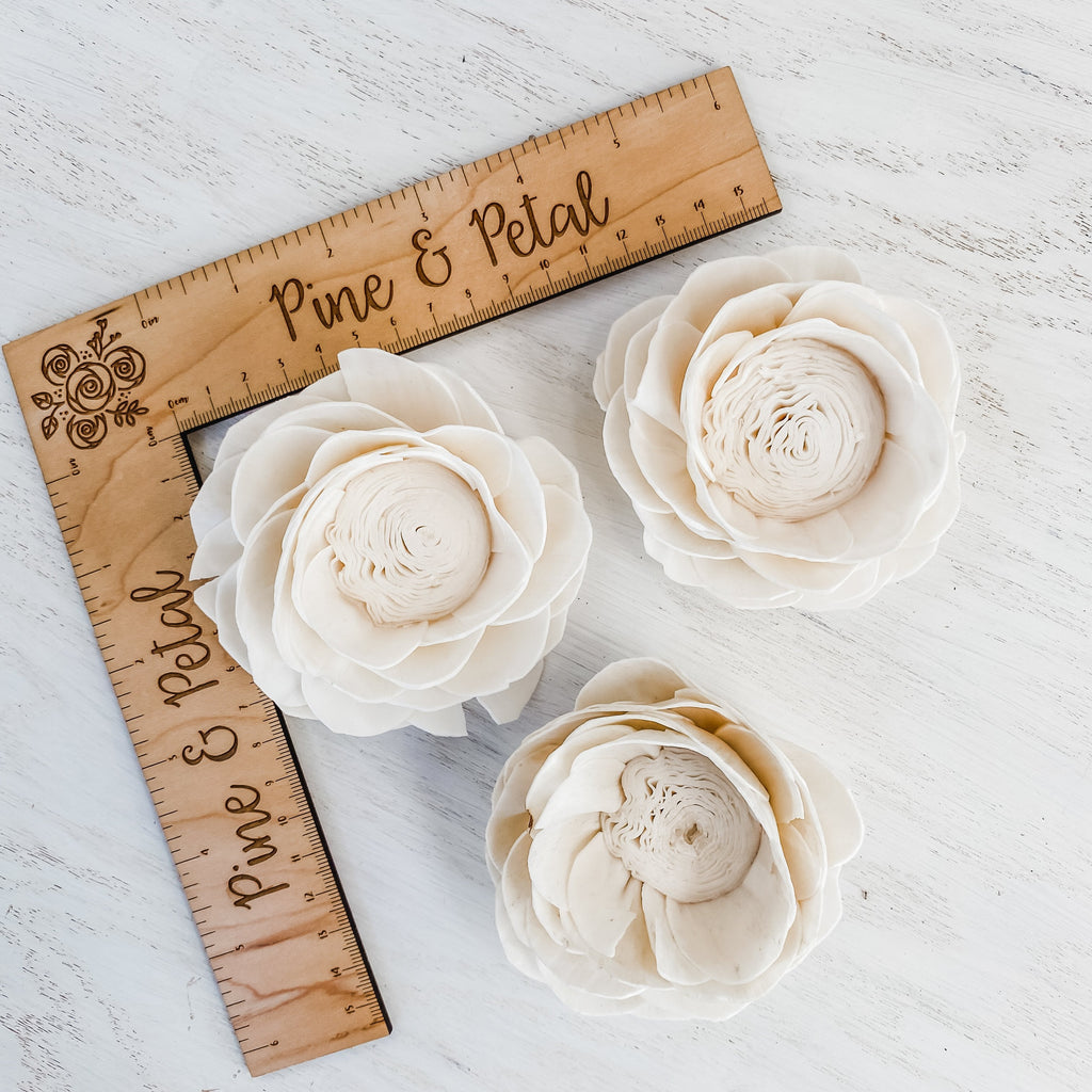 3" poppy sola wood flower assortment by pine and petal