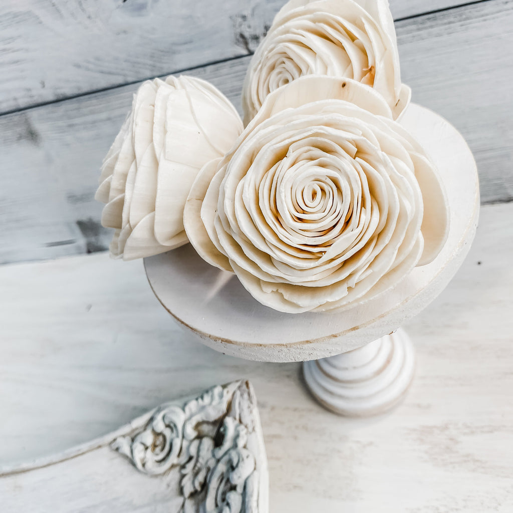 beautiful large soft delicate beauty grace roses natural wood undyed raw pre-dyed loose unstemmed