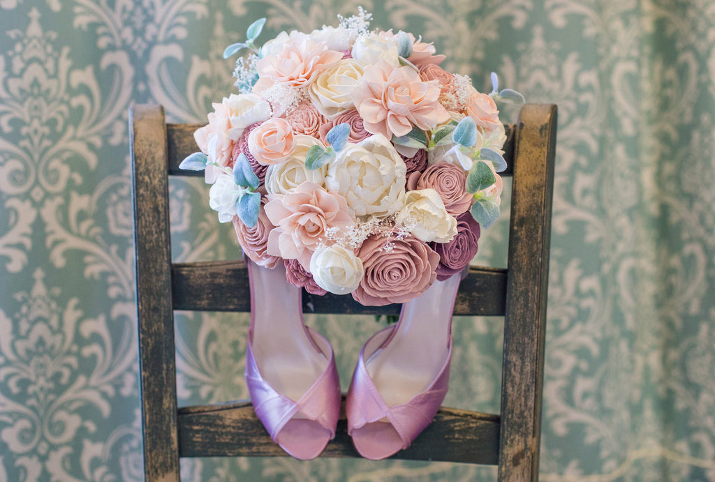 Shabby Chic Bridal Bouquet - PineandPetalWeddings