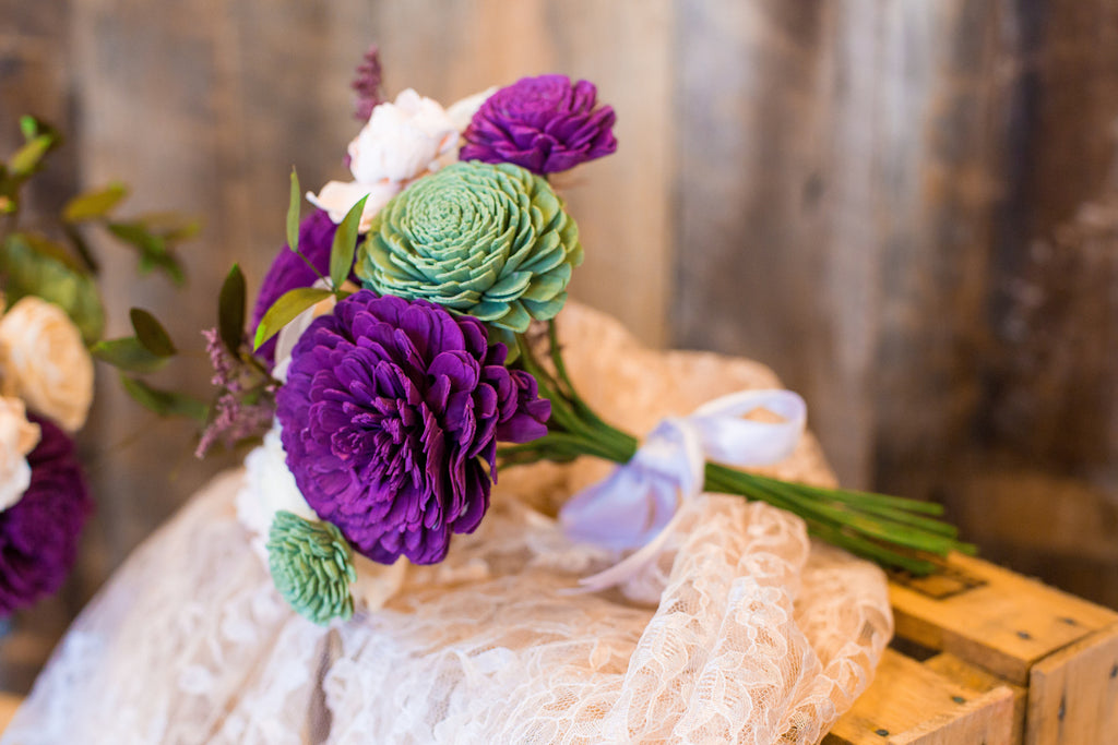 Garden Bridesmaid Bouquet - PineandPetalWeddings