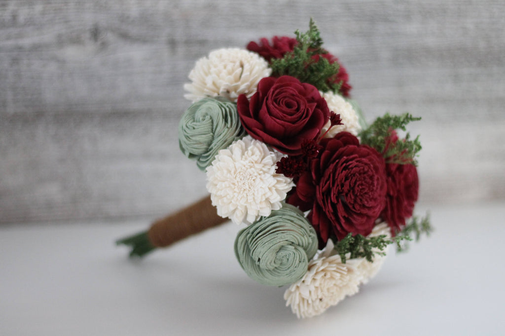 Classic Holiday Holi-Daze Wooden Flower Bouquet - PineandPetalWeddings