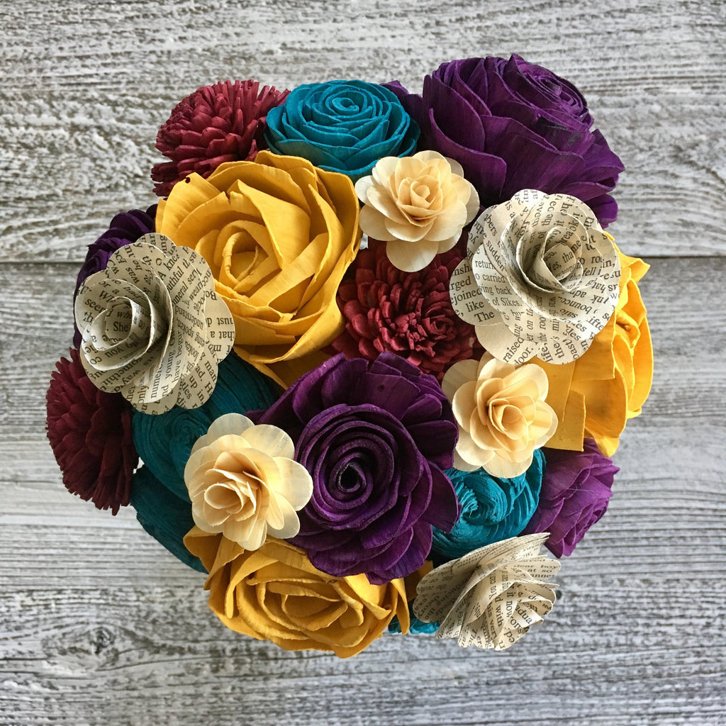 Celebrate Your Story Wooden Flower Bouquet - PineandPetalWeddings