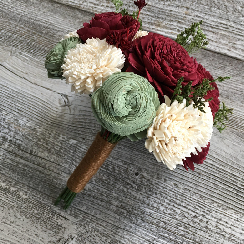 Classic Holiday Holi-Daze Wooden Flower Bouquet - PineandPetalWeddings