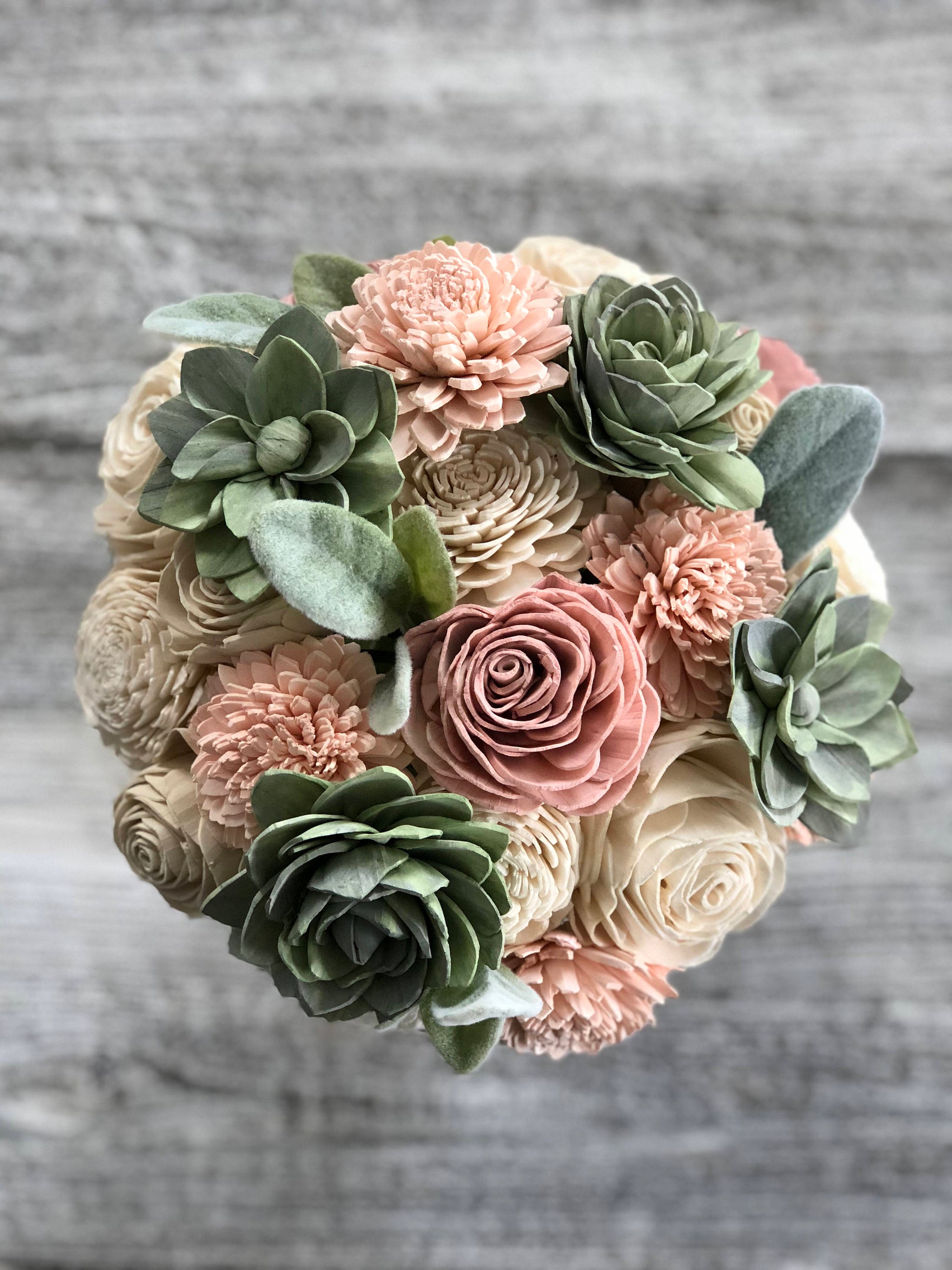 succulent sugar flowers Soft Succulent Bouquet – Pine and Petal Weddings