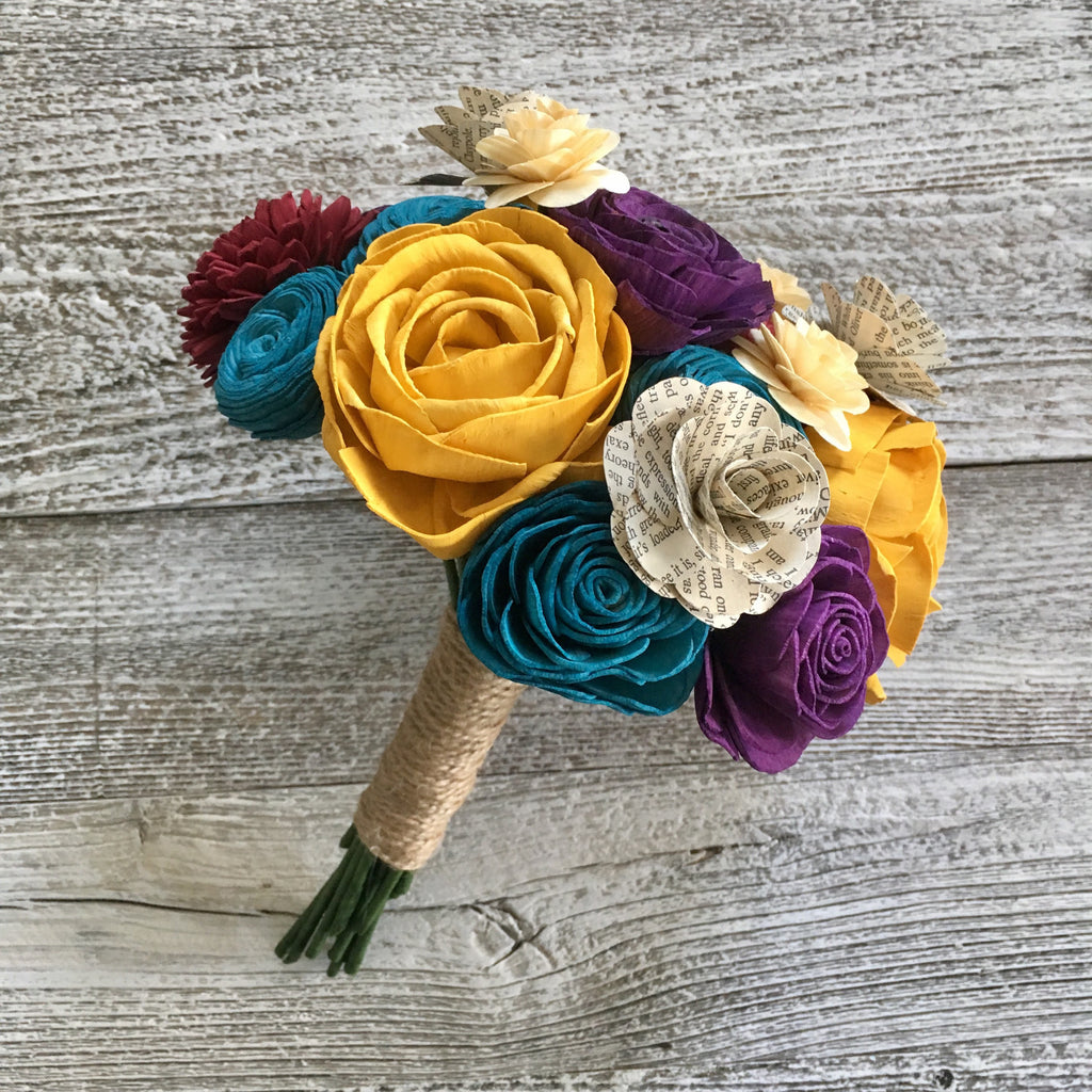 Celebrate Your Story Wooden Flower Bouquet - PineandPetalWeddings