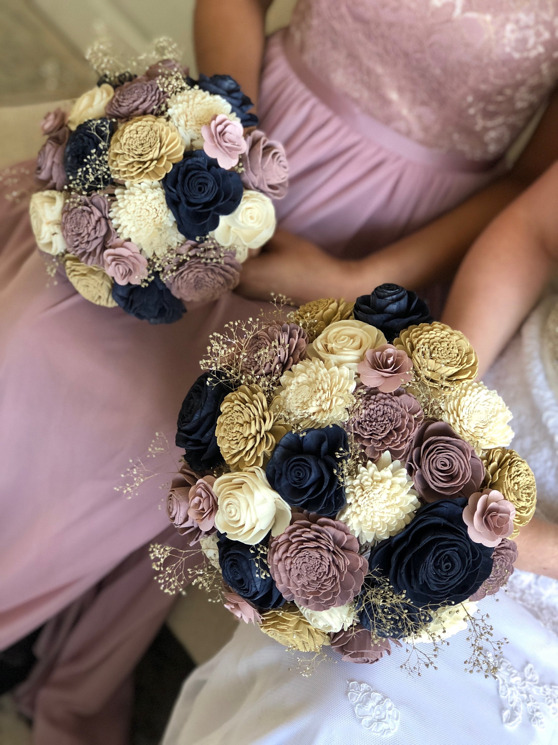 Rose Gold Wedding Wedding Bouquets With Navy Dresses Navy Wedding Bouquet, Blush Navy Wedding Flowers, Blush Rose Gold Wedding Wedding Bouquets With Navy Dresses Navy Wedding Bouquet, Blush Navy Wedding Flowers, Blush