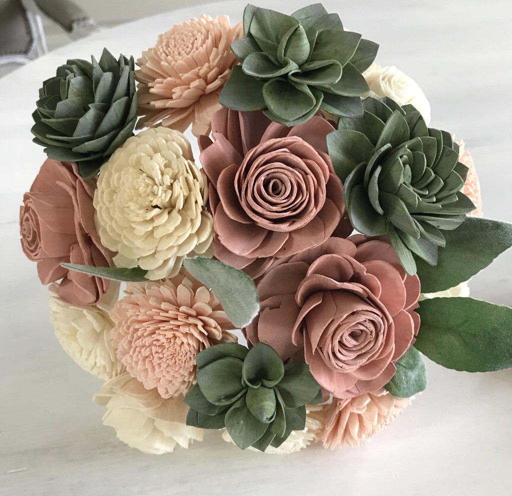 Soft Succulent Bouquet - PineandPetalWeddings