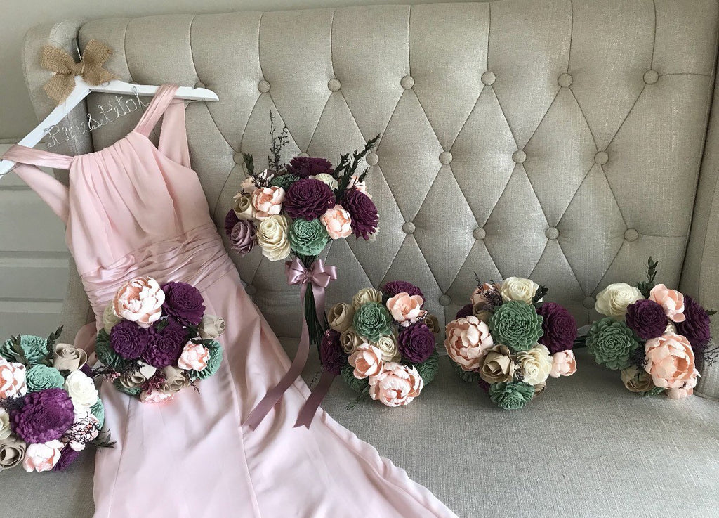 Garden Bridesmaid Bouquet - PineandPetalWeddings