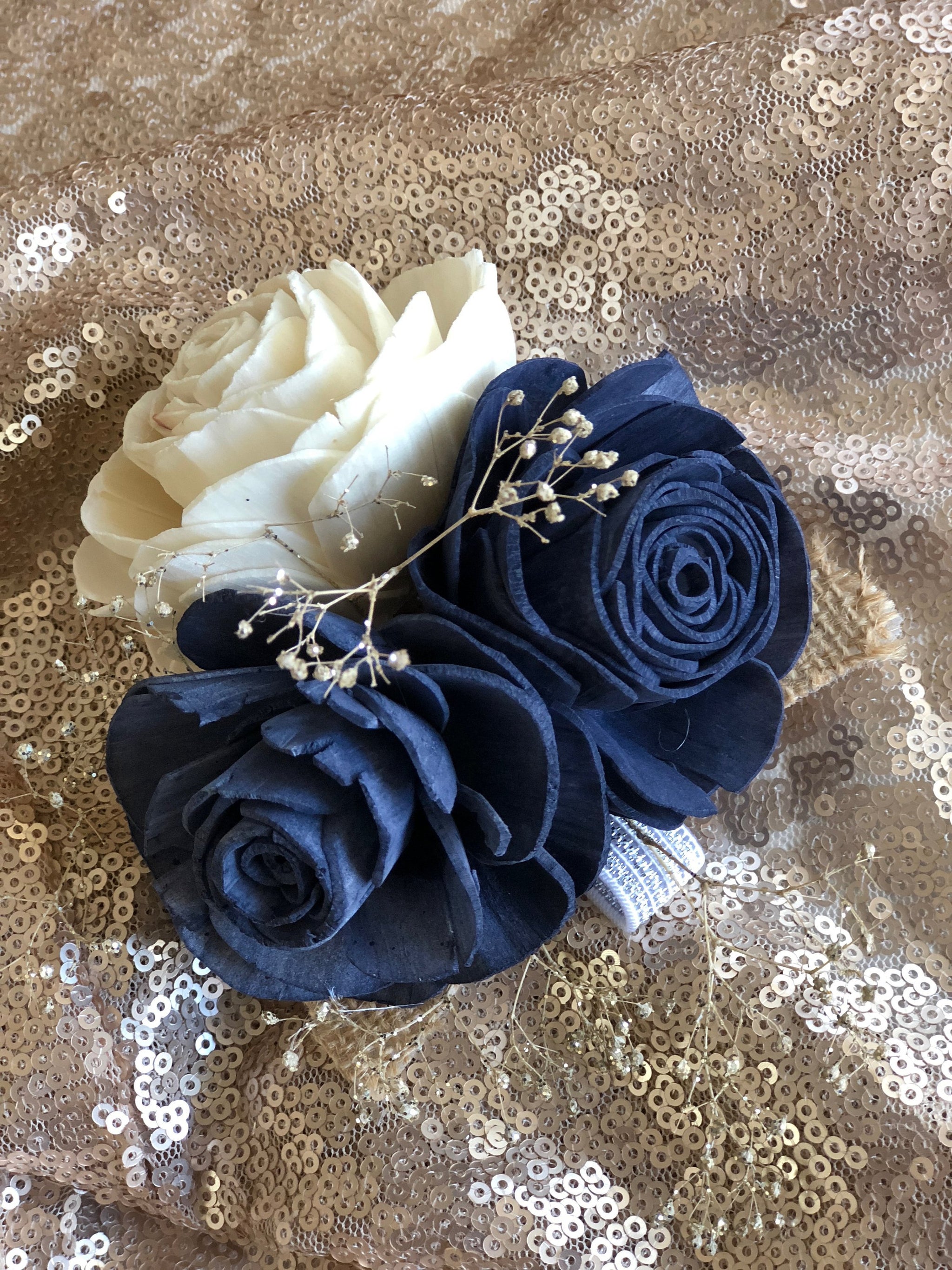 Champagne Twilight Corsage  Pine and Petal Weddings