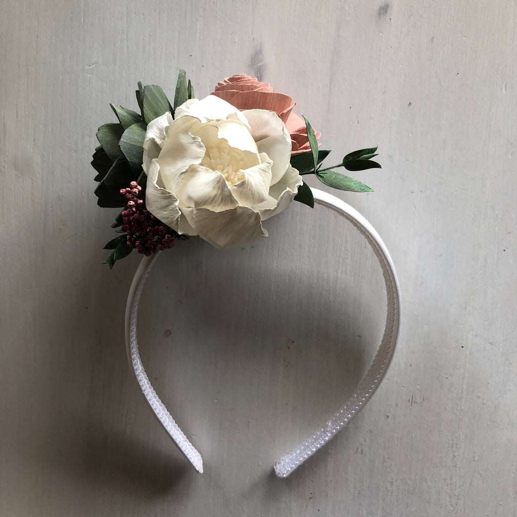 Berry Succulent Floral Headband - PineandPetalWeddings