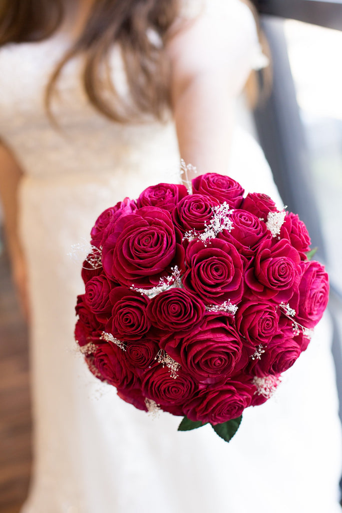 Classic Rose Bridal Bouquet - PineandPetalWeddings
