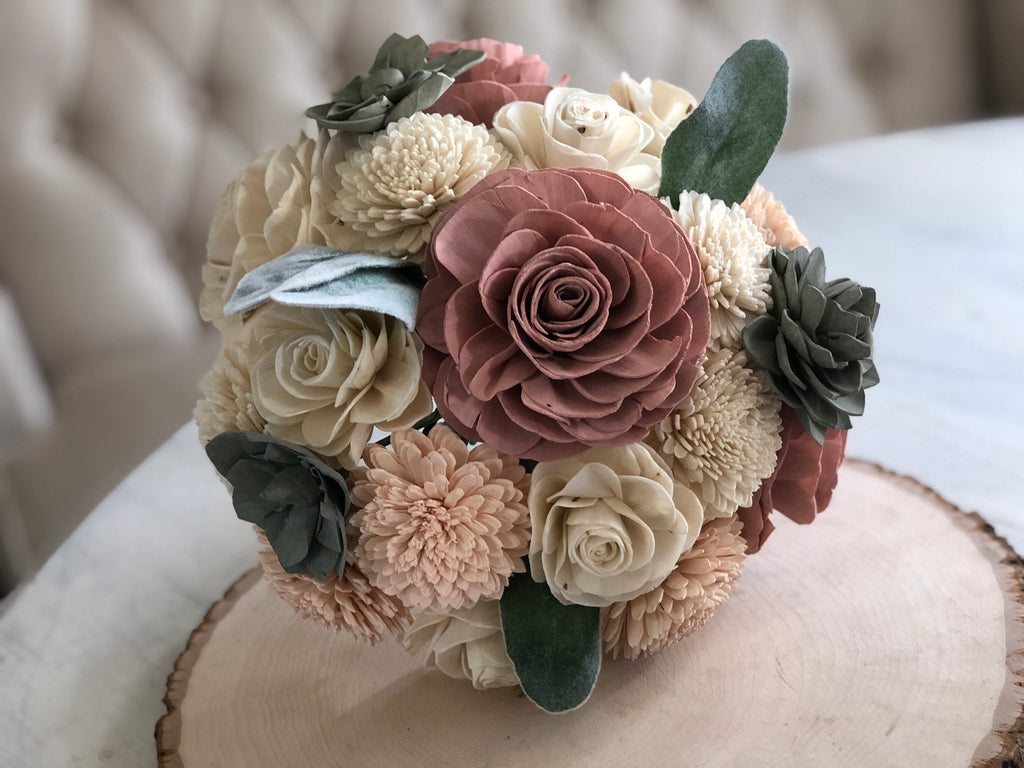 Soft Succulent Bouquet - PineandPetalWeddings