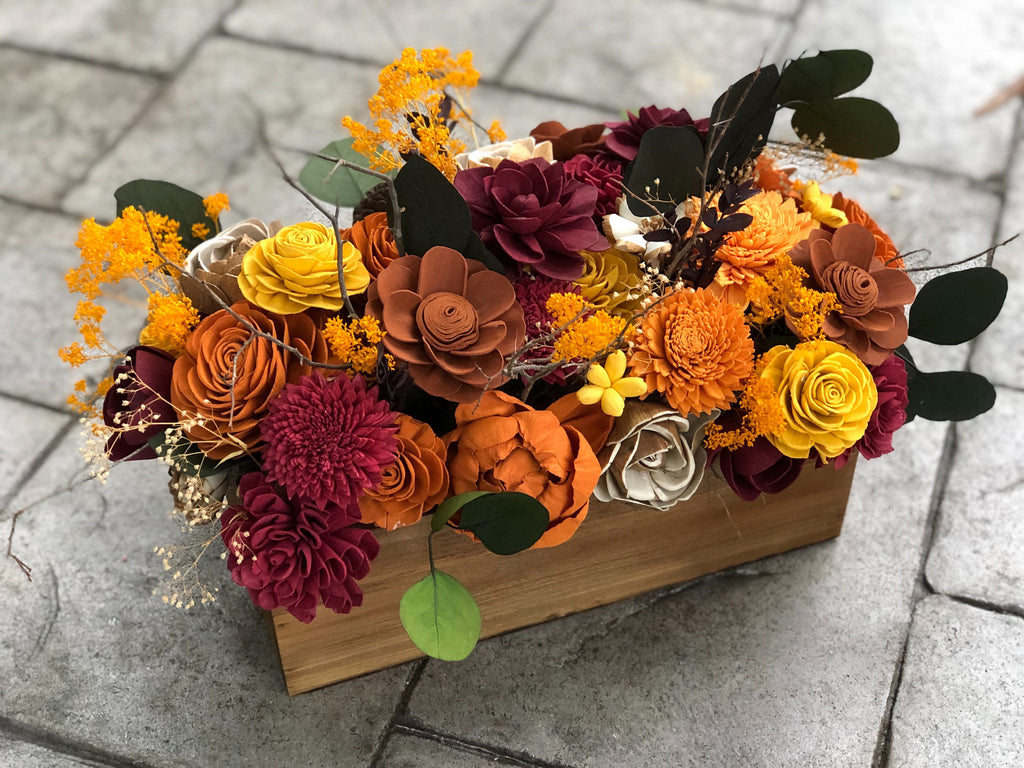 Branches and Blooms Fall Table Arrangement - PineandPetalWeddings