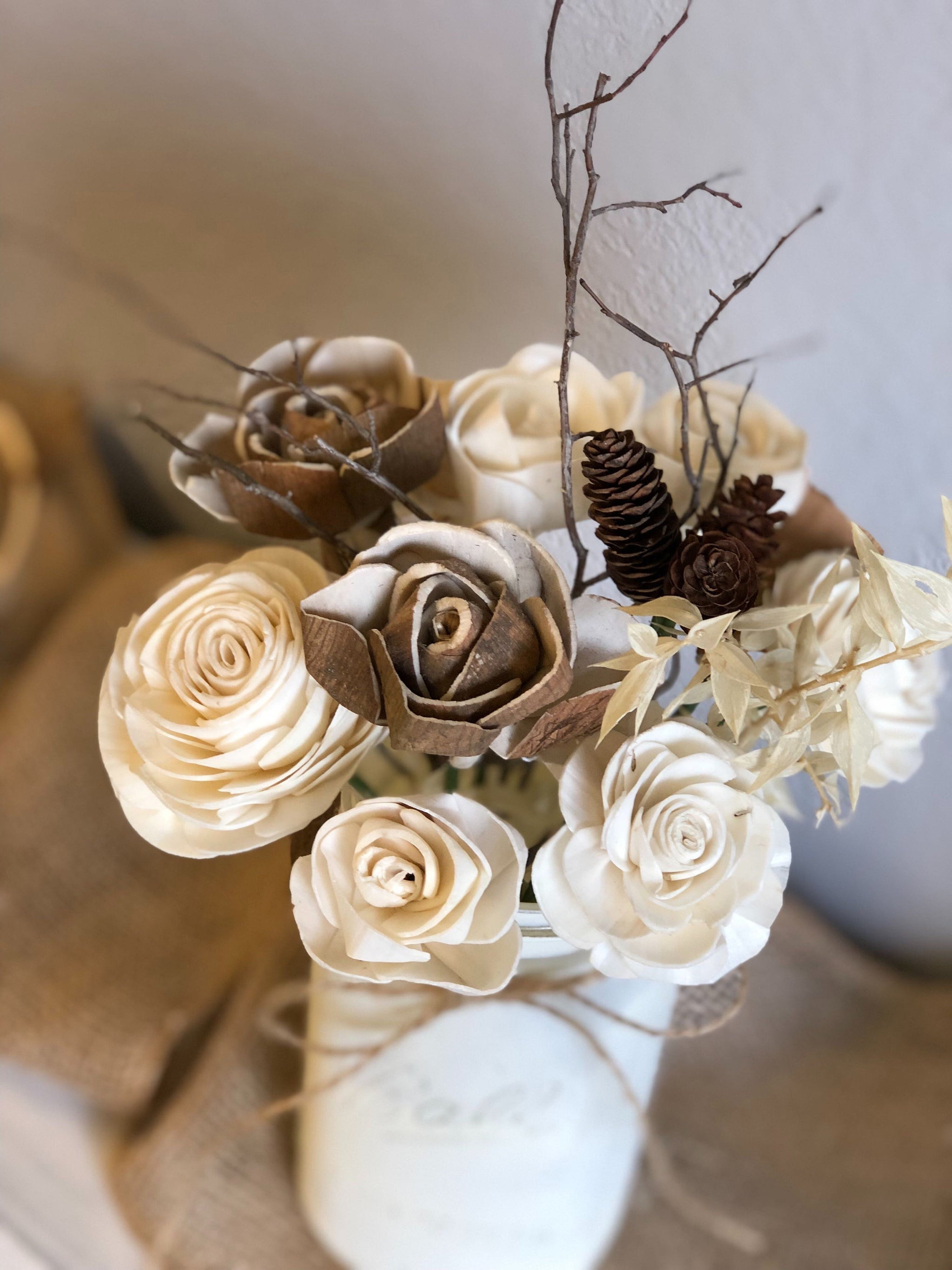 Rustic Woods Sola Flower Arrangement | Natural & Pine Sola